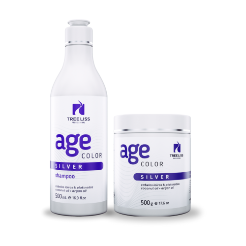 Kit Matizador Age Color Silver Shampoo 500ml e Máscara 500g