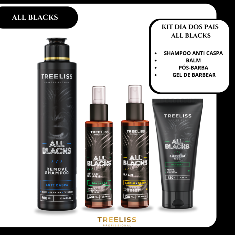 Kit Barba e Cabelo masculino All Blacks profissional 4 itens - Imagem 2