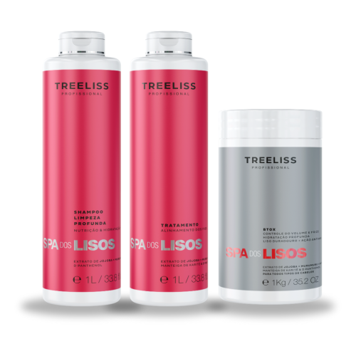 Kit Alisamento Shampoo, tratamento e botox Spa dos Lisos