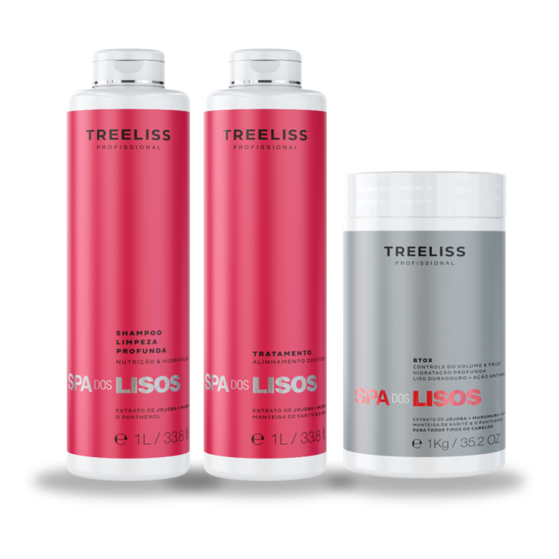 Kit Alisamento Shampoo, tratamento e botox Spa dos Lisos