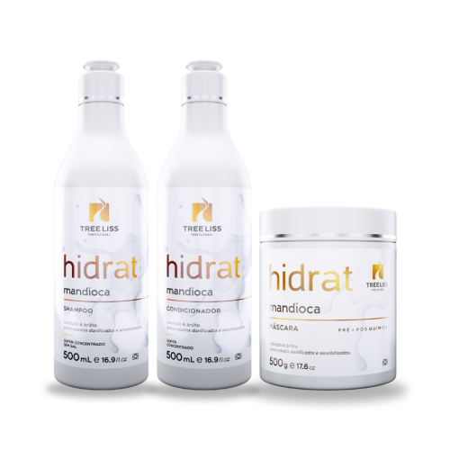 Kit Manutenção Shampoo, condicionador e máscara Mandioca