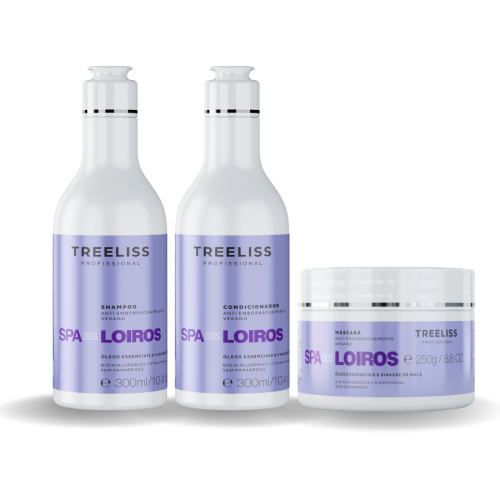 Kit Shampoo, condicionador e máscara Spa dos loiros Treeliss
