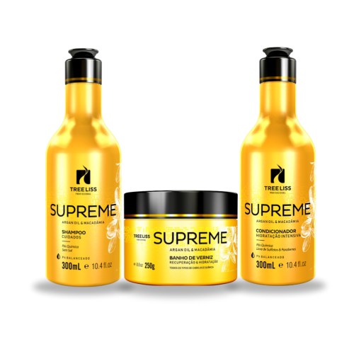 Kit Banho de brilho Shampoo, condicionador e máscara Supreme