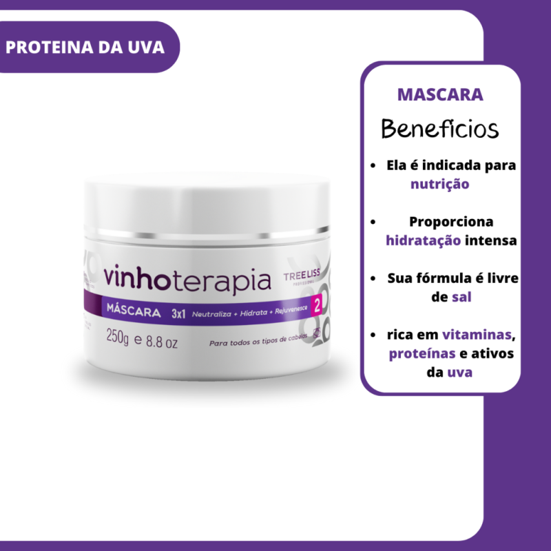 Kit Hidratante Vinhoterapia 4 itens Neutralização Treeliss - Image 3
