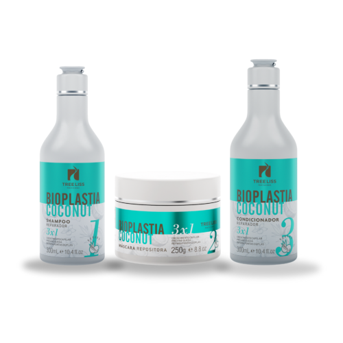 Kit Crescimento Capilar Bioplastia Vegano Treeliss 3 itens