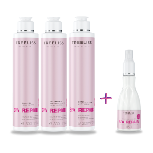 Kit Spa e Repair Tratamento capilar Metal Treeliss+Brinde Spray