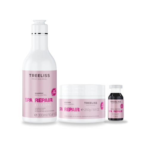 Kit Reparador Shampoo, máscara e ampola Spa e Repair Metal