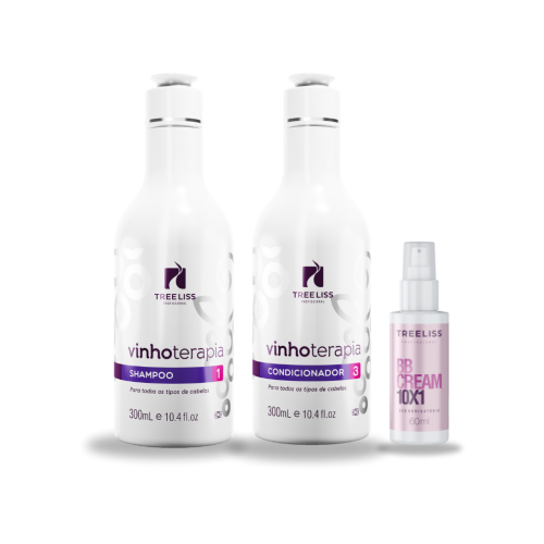 Kit Hidratação Shampoo, condicionador e BBCream Vinhoterapia