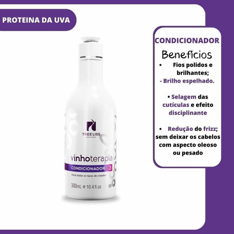 Kit Hidratação Shampoo e condicionador Vinhoterapia Treeliss - Imagem 3