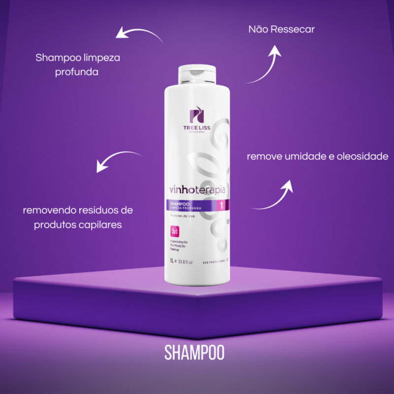 Kit Alisamento Vinhoterapia Shampoo e Progressiva Treeliss - Imagem 3