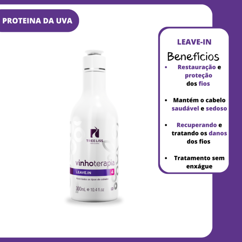 Kit Hidratação Vinhoterapia Neutralização 4 itens Treeliss - Imagem 5
