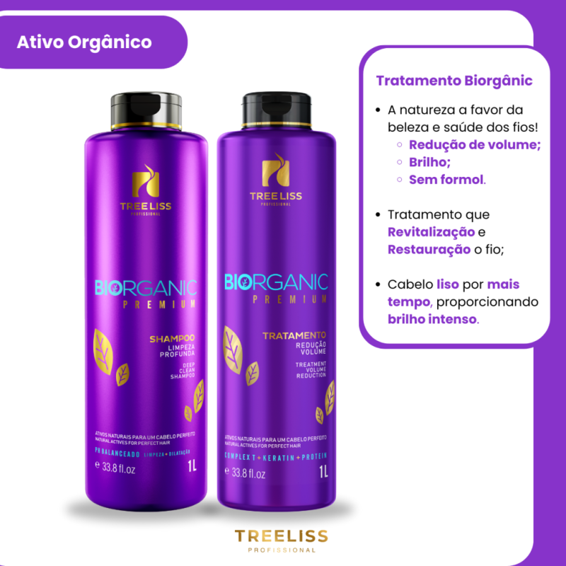 Kit Alisamento Tratamento Biorganic Progressiva 1L Tree Liss - Imagem 2