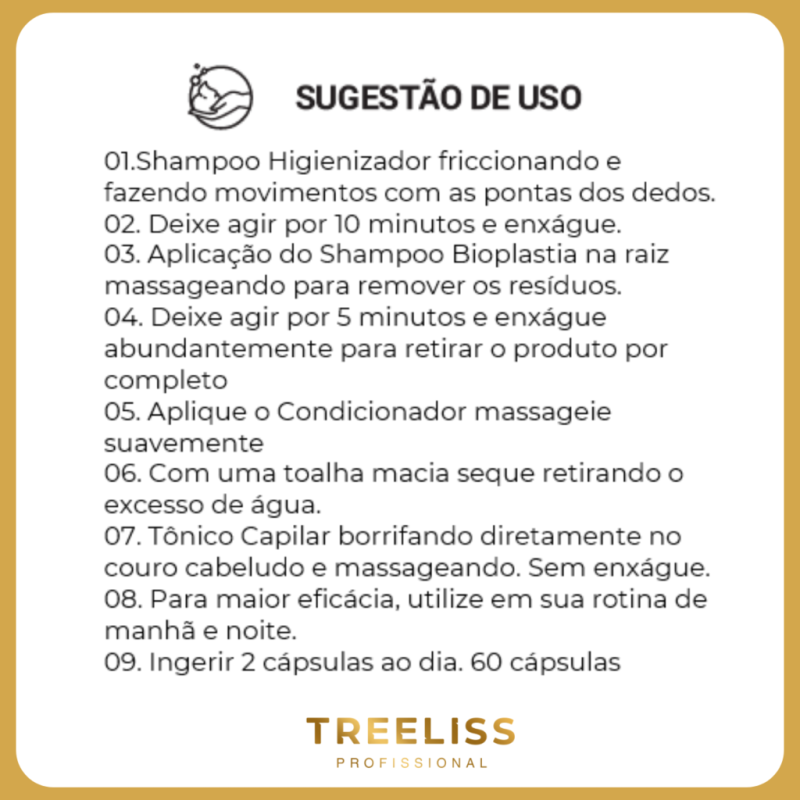 Kit reconstrução capilar 4 itens Bioplastia Vegano Treeliss - Imagem 7