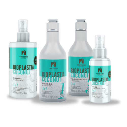 Kit reconstrução capilar 4 itens Bioplastia Vegano Treeliss