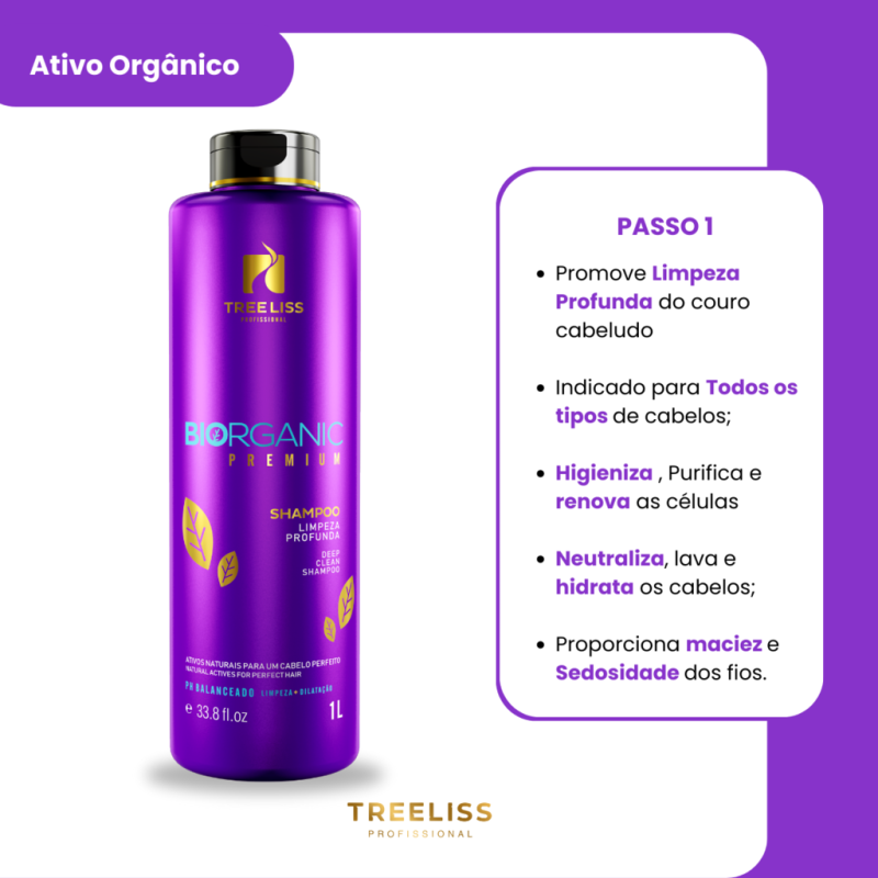 Kit Alisamento Tratamento Biorganic Progressiva 1L Tree Liss - Imagem 4