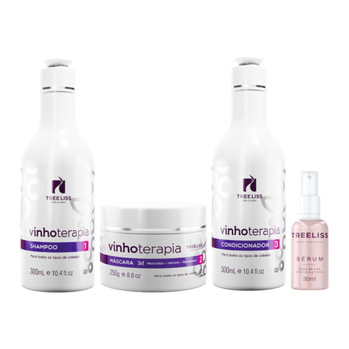 Kit Vinhoterapia hidratante 4 passo com sérum reconstrutor