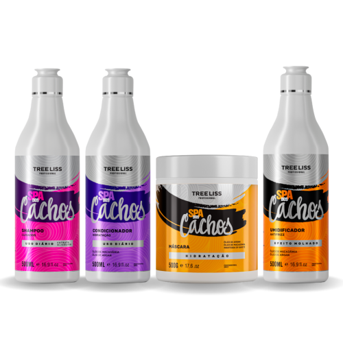 Kit Spa Dos Cachos Profissional 4 itens treeliss