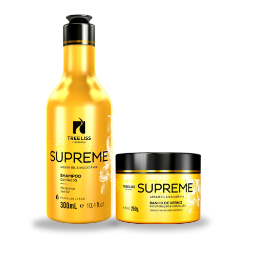 Kit Hidratação Shampoo e máscara banho de verniz Supreme