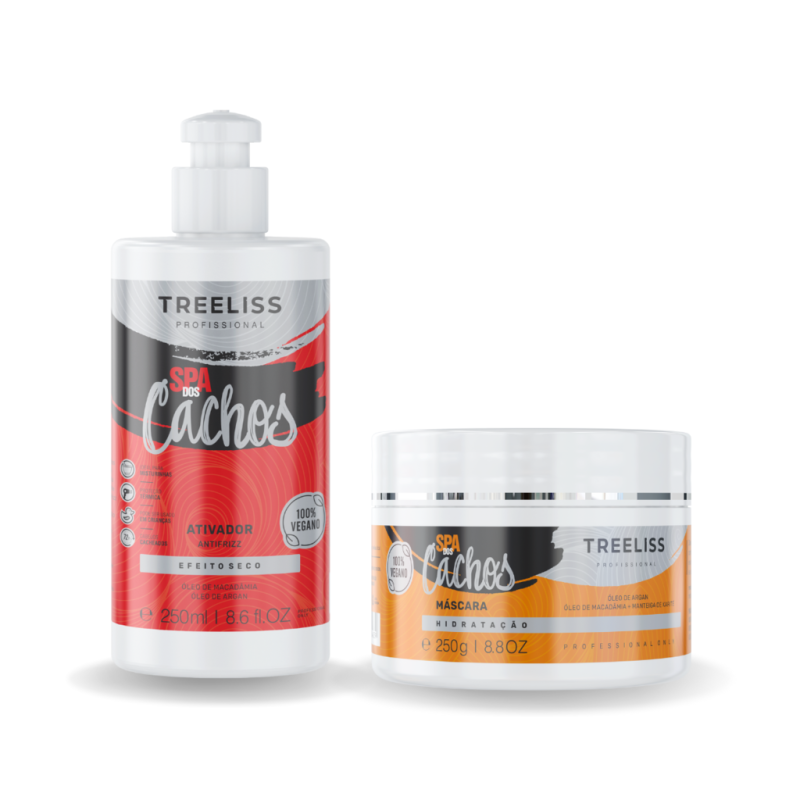 Kit mascara e ativador spa dos cachos treeliss