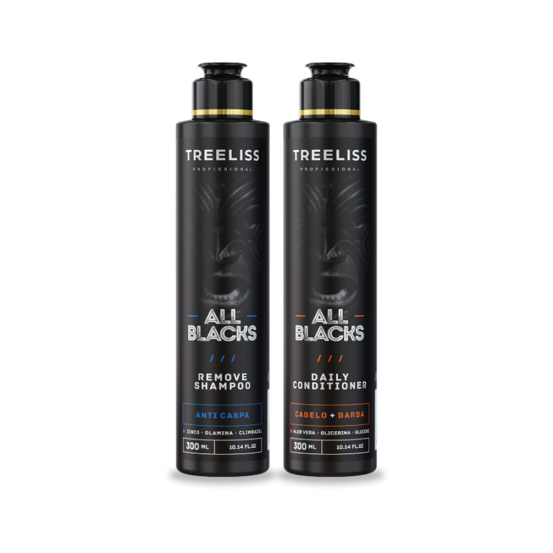 Kit Barba e Cabelo homens Shampoo e condicionador All Blacks