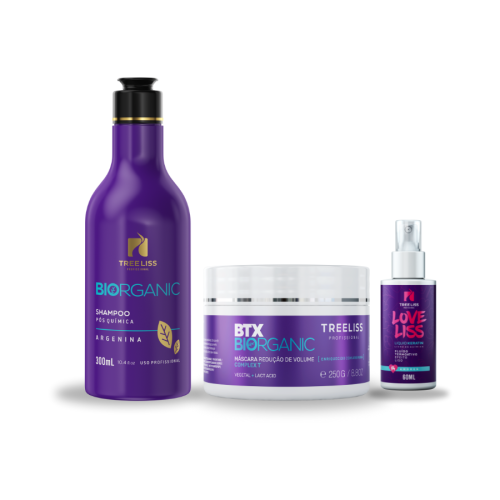 Kit Hidratação Shampoo, máscara BTX Biorganic e termoativo