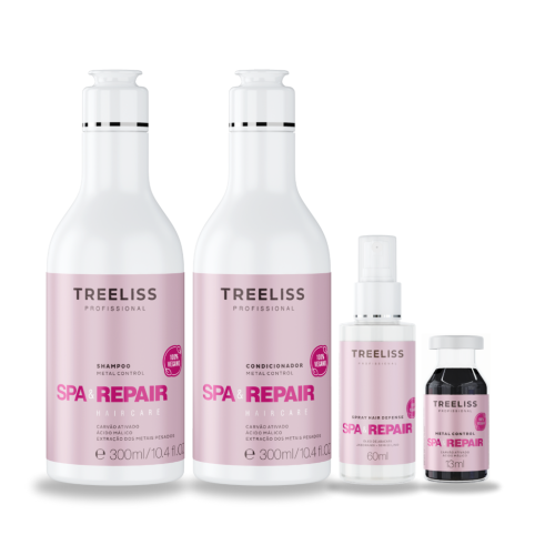 Kit Reparador 4 itens Spa e Repair Metal control Treeliss