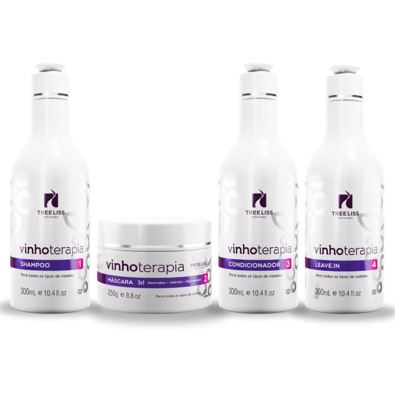 Kit Hidratação Vinhoterapia Neutralização 4 itens Treeliss