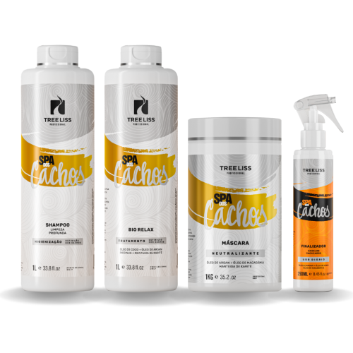 Kit Shampoo Recuperador Máscara e finalizador Spa Dos Cachos