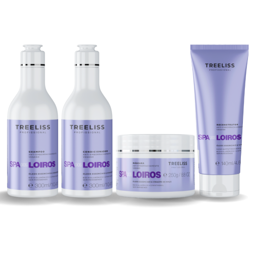 Kit Reconstrutor Shampoo Condicionador e Máscara Spa dos loiros