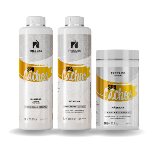 Kit Spa dos Cachos Shampoo, tratamento e mácara profissional