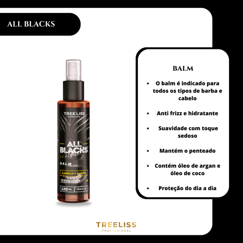Kit Barba e Cabelo masculino All Blacks profissional 4 itens - Imagem 5