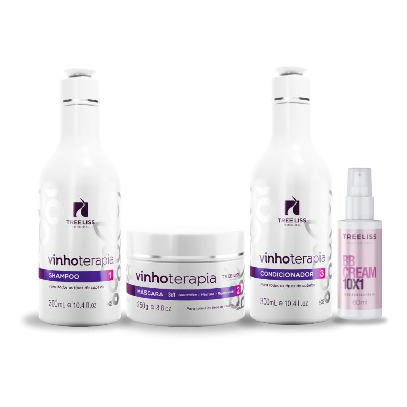 Kit Hidratante Vinhoterapia 4 itens Neutralização Treeliss