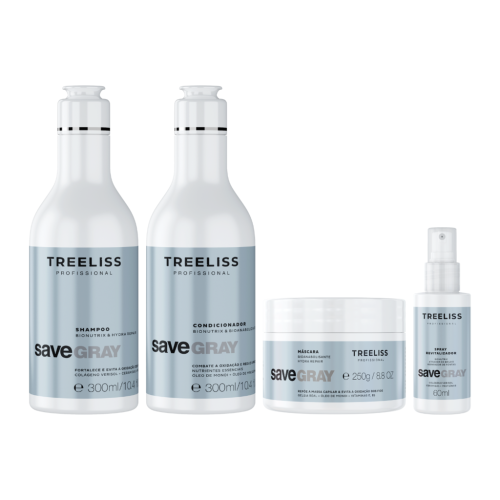 Kit Save Gray Shampoo Condicionador Máscara, Spray Hair Care
