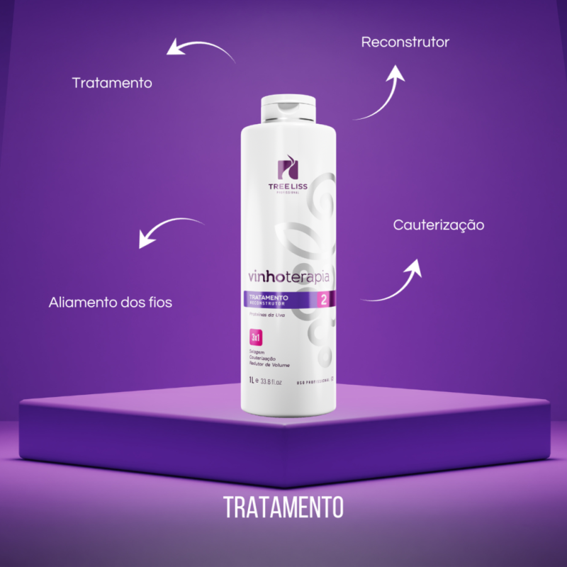 Kit Alisamento Vinhoterapia Shampoo e Progressiva Treeliss - Imagem 2
